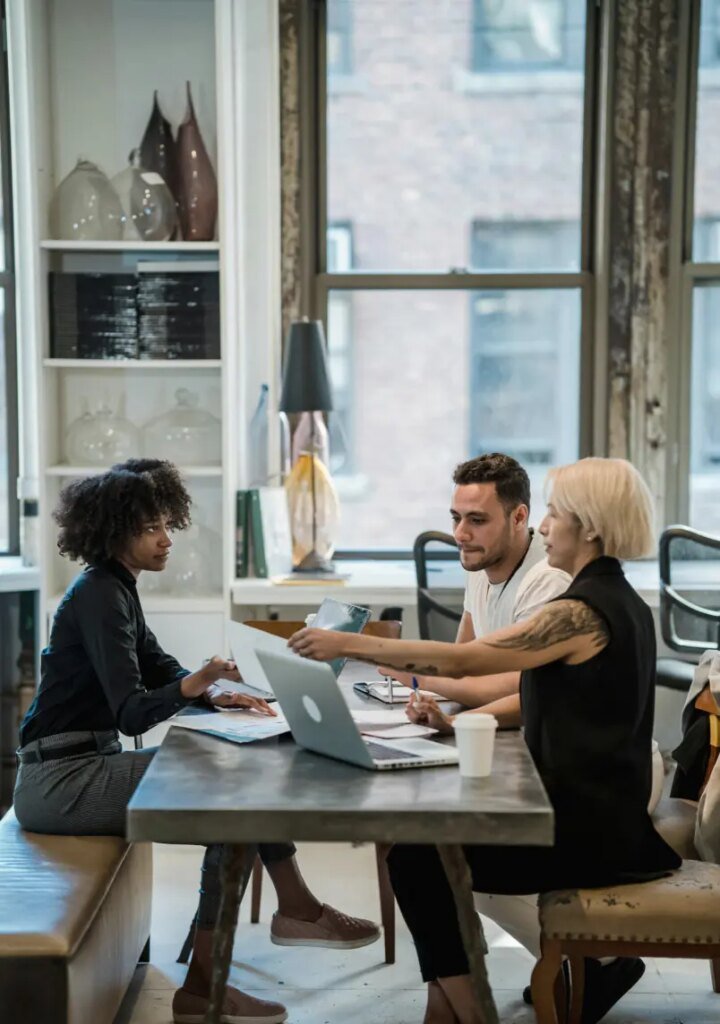 Creative team meeting in modern studio workspace Antwerp